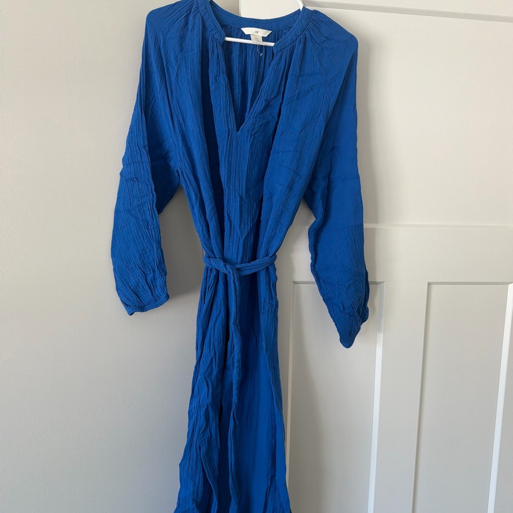 H&M Vibrant Blue Long Sleeve Dress